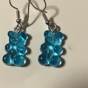 Blue gummy bear earrings